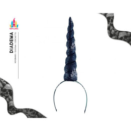 Diadema Pu Unicornio Negro – Complemento Unisex | Cospty