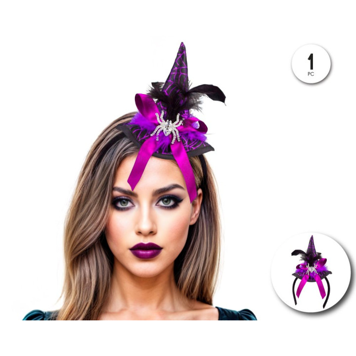 DIADEMA BRUJA FUCSIA