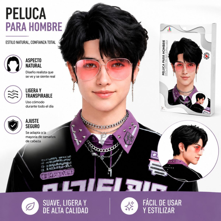 Peluca Kpop Demon – Complemento Unisex | Cospty
