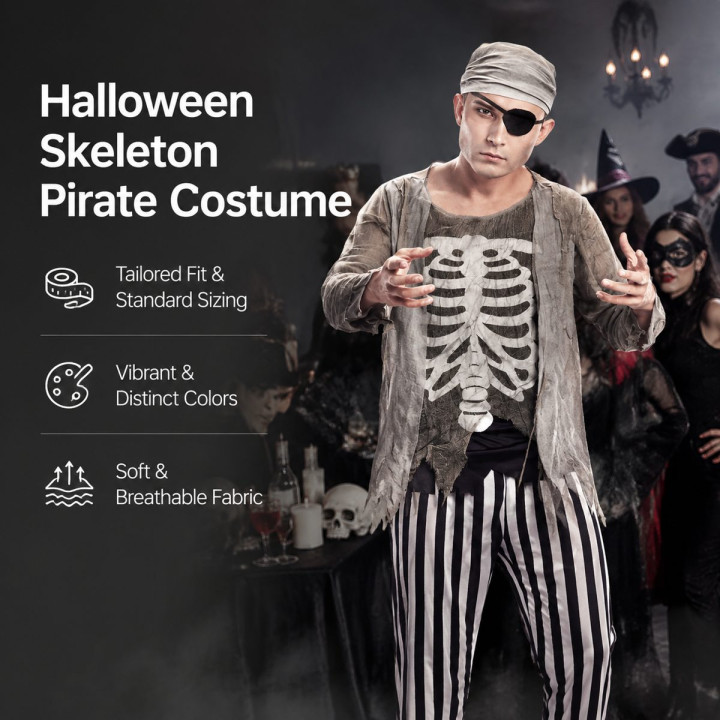 Pirata Fantasma – Disfraz Para hombre | Cospty