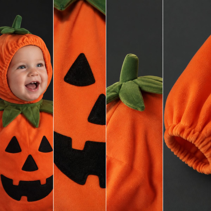 Mascara de Latex Cabeza de Calabaza Animada con Ojos Moviles - Hallowe