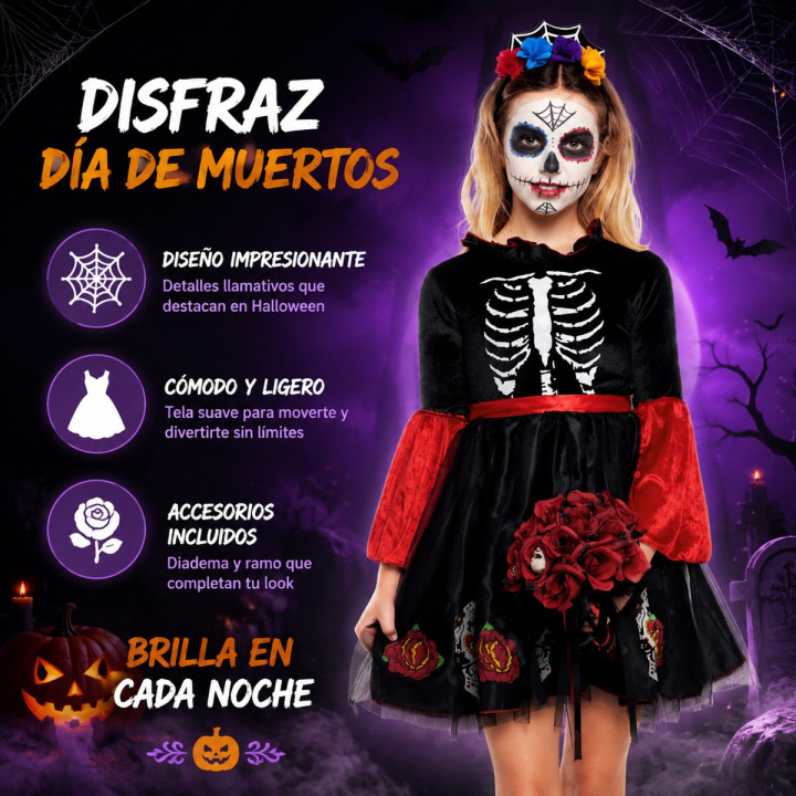 Skull Princess – Disfraz Para niña | Cospty