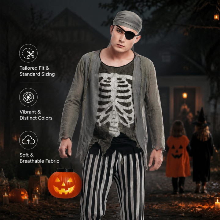 Pirata Fantasma – Disfraz Para hombre | Cospty