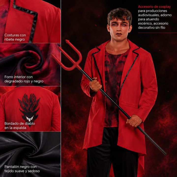 Rote Teufel-Daemon-Latexmaske Voller Kopf mit Hoernern und Scharfen Za