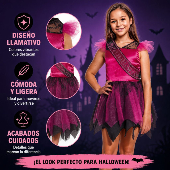 Miss Halloween 3/4 – Disfraz Para niña | Cospty