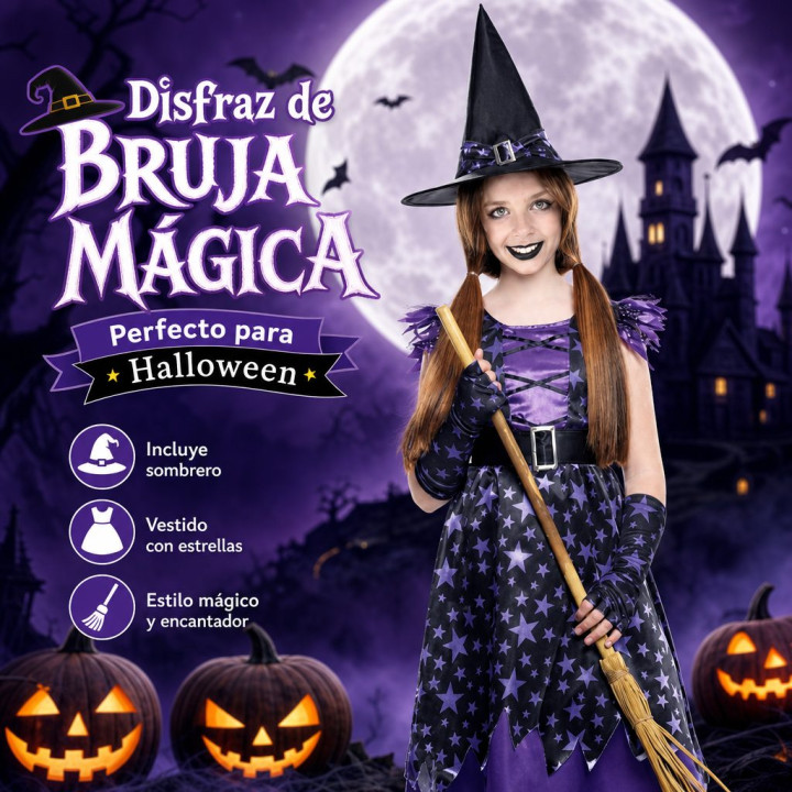 Bruja Stars – Disfraz Para niña | Cospty