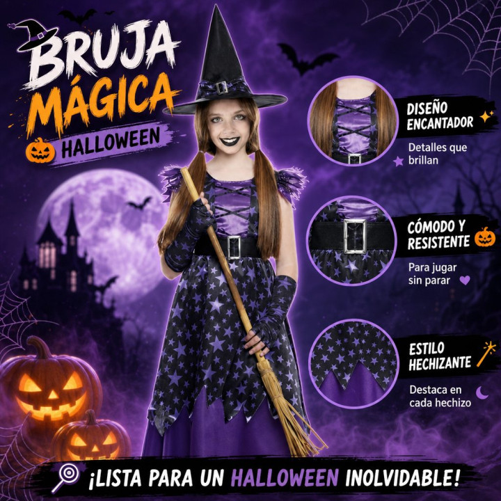 Bruja Stars – Disfraz Para niña | Cospty