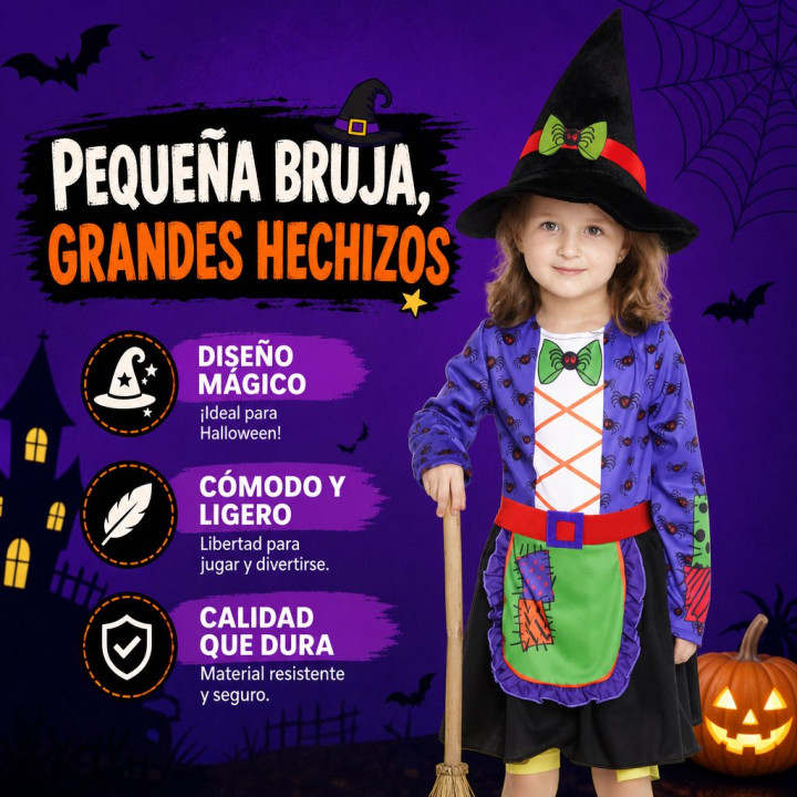 Baby Witch 6-12M – Disfraz Para niña | Cospty