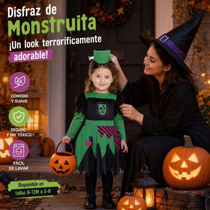 Baby Franky 6-12M – Disfraz Para niña | Cospty