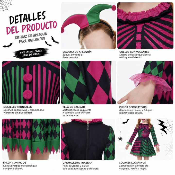 Harlequin – Disfraz Para niña | Cospty