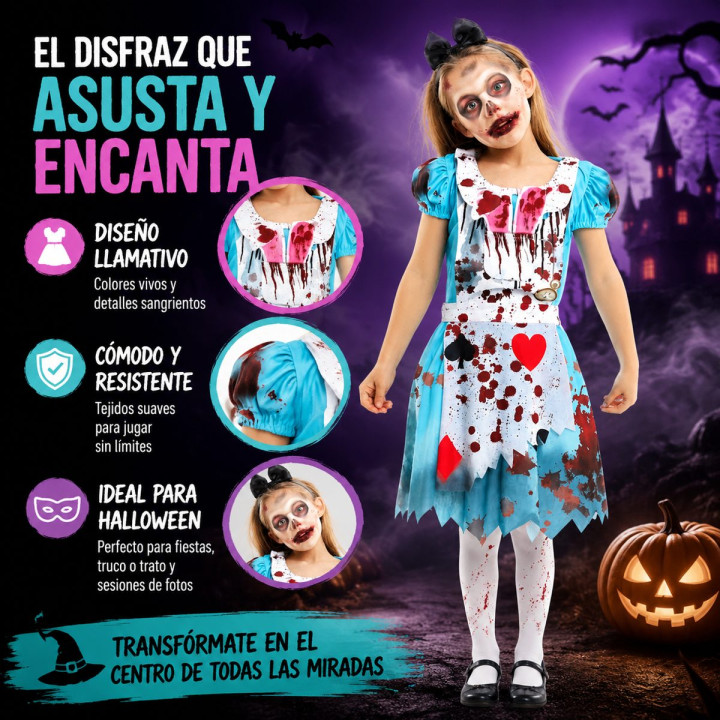 Alicia Zombie – Disfraz Para niña | Cospty