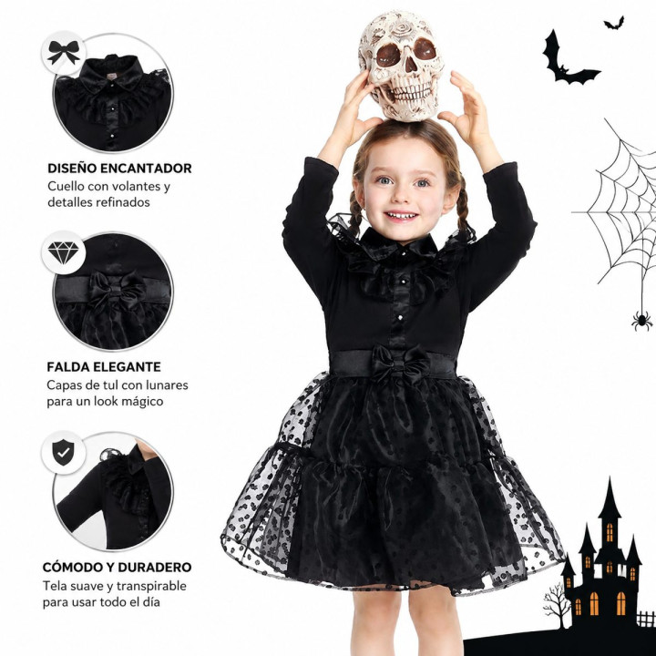 Vestido Gotico Baby 6-12M – Disfraz Para niña | Cospty