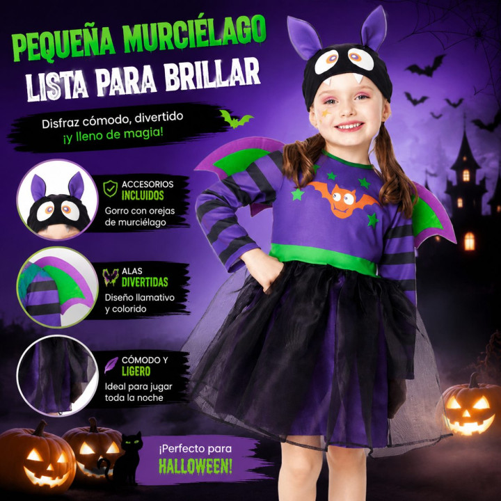 Vestido Murcielago Baby Girl 6-12M – Disfraz Para niña | Cospty