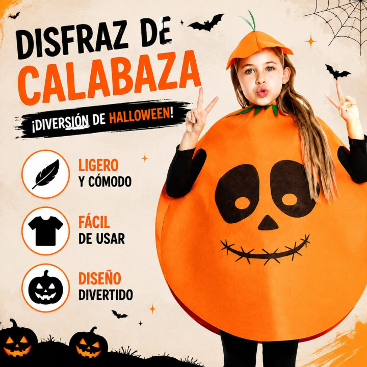 Kürbis Kostüm Kinder Halloween Jack-o'-Lantern Overall mit Hut und Eim