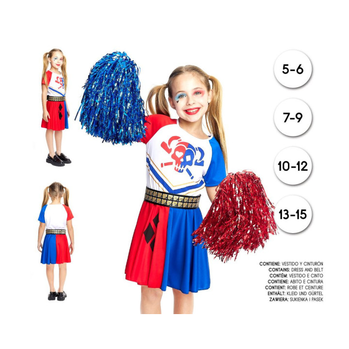 Animadora Sadica Bicolor – Disfraz Para niña | Cospty