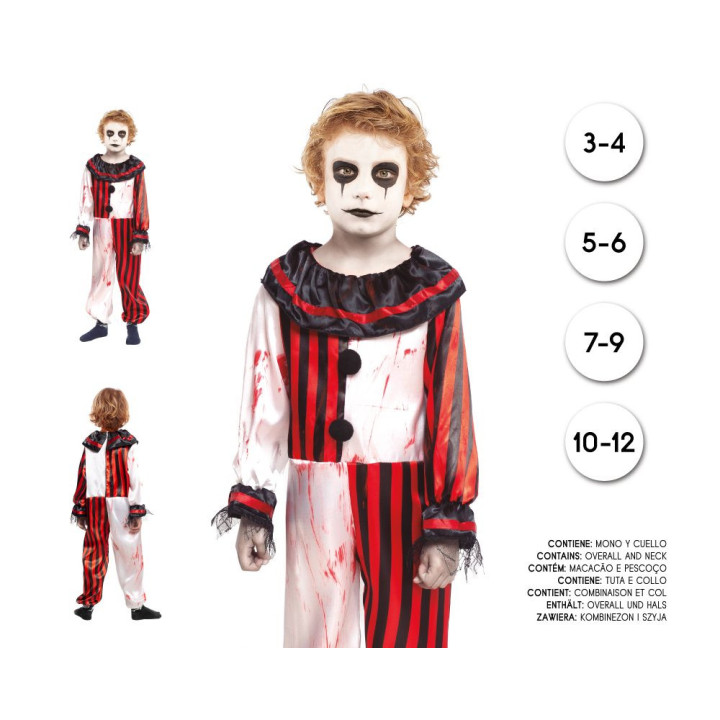 Payaso Rayas Sangre – Disfraz Para niño | Cospty