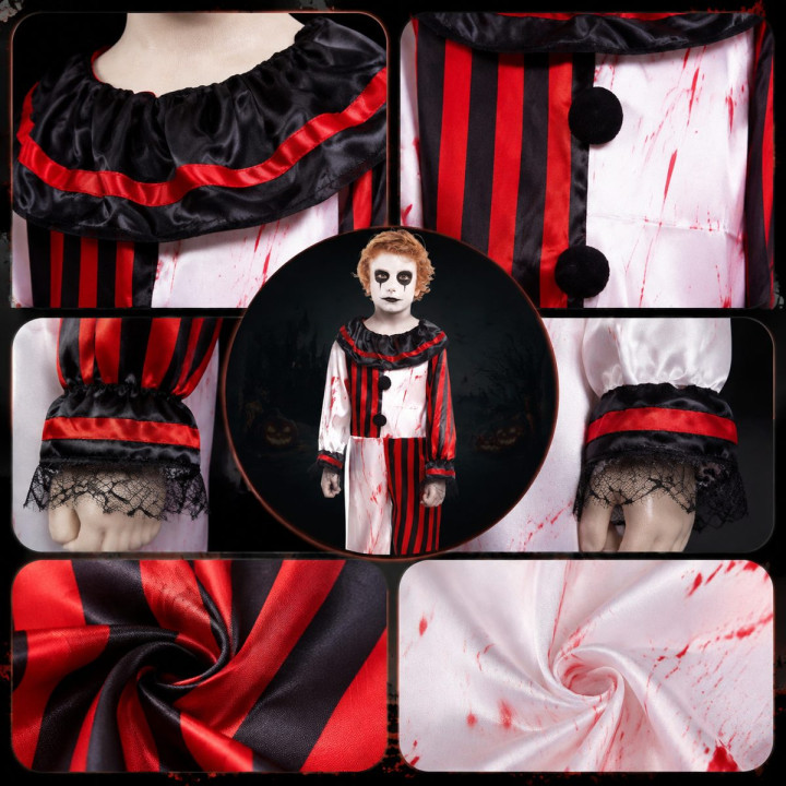 Payaso Rayas Sangre – Disfraz Para niño | Cospty