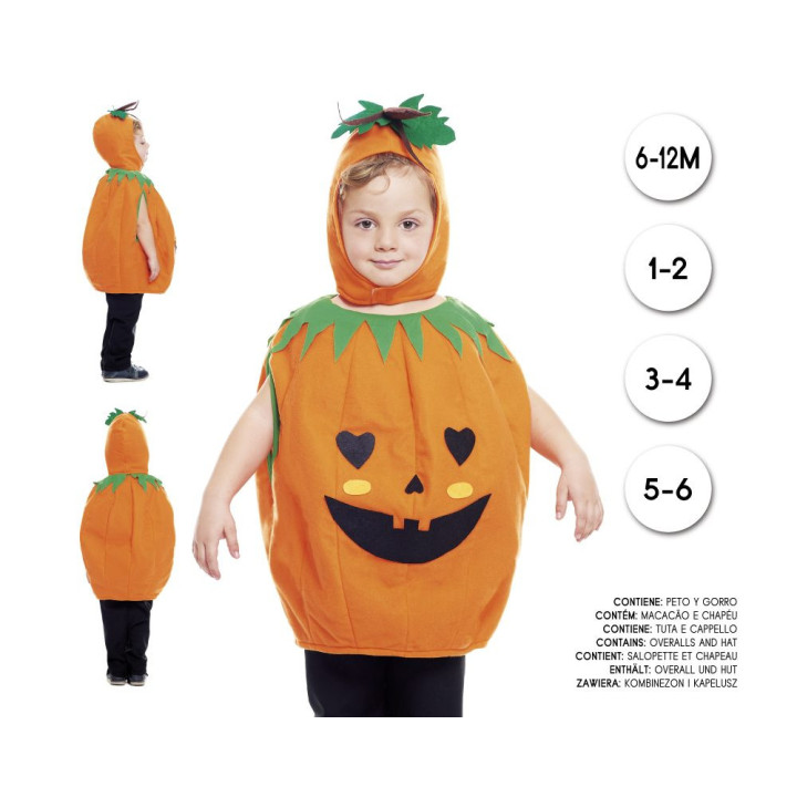 Toddler Pumpkin Halloween Costume - Cute Orange Pumpkin Jumpsuit with 