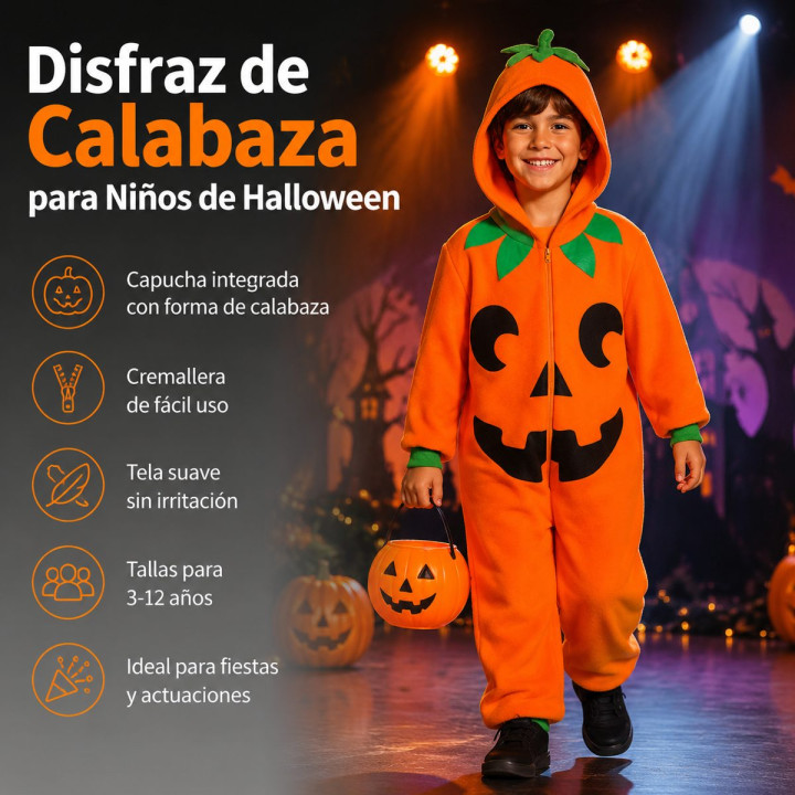 Calabaza Mono – Disfraz Para niño | Cospty