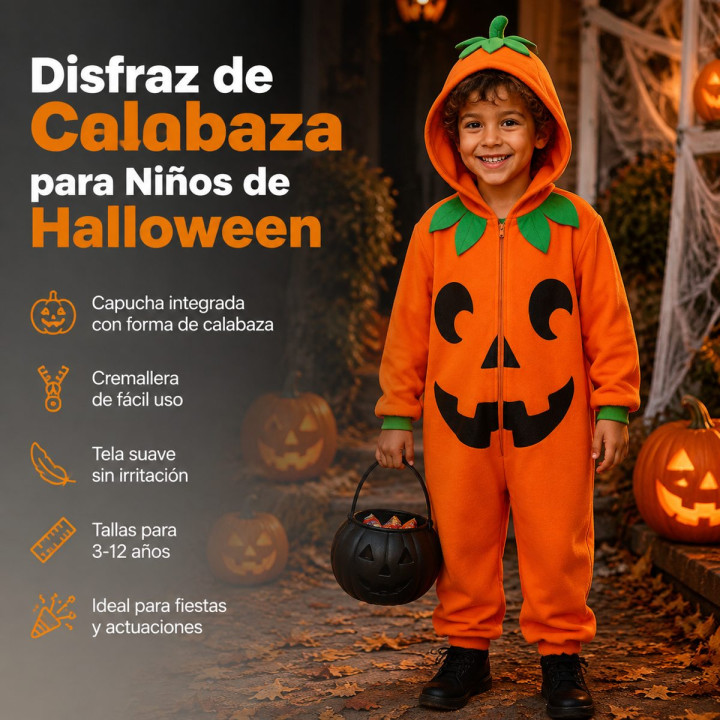 Calabaza Mono – Disfraz Para niño | Cospty