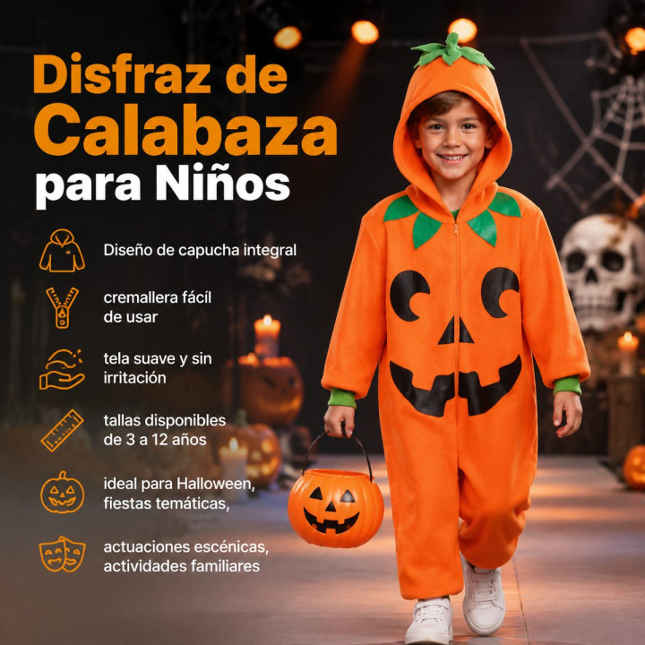 Calabaza Mono – Disfraz Para niño | Cospty