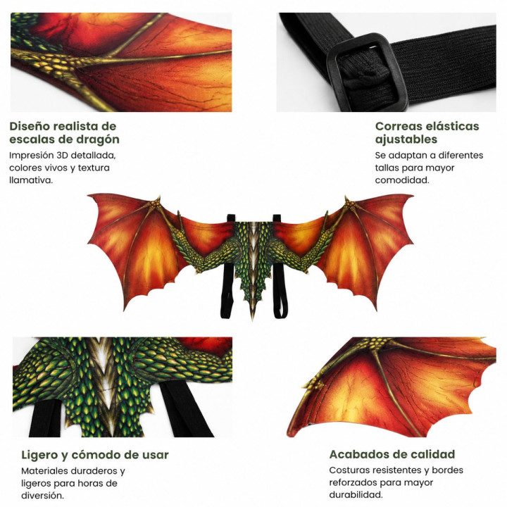 Demon Devil Wings Costume Set with Horns and Tail - Red Halloween Cosp