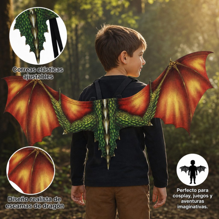 Demon Devil Wings Costume Set with Horns and Tail - Red Halloween Cosp