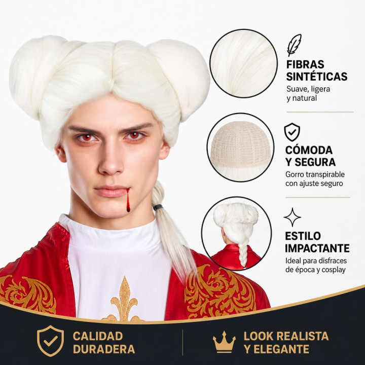 PELUCA BLANCA CON MONOS