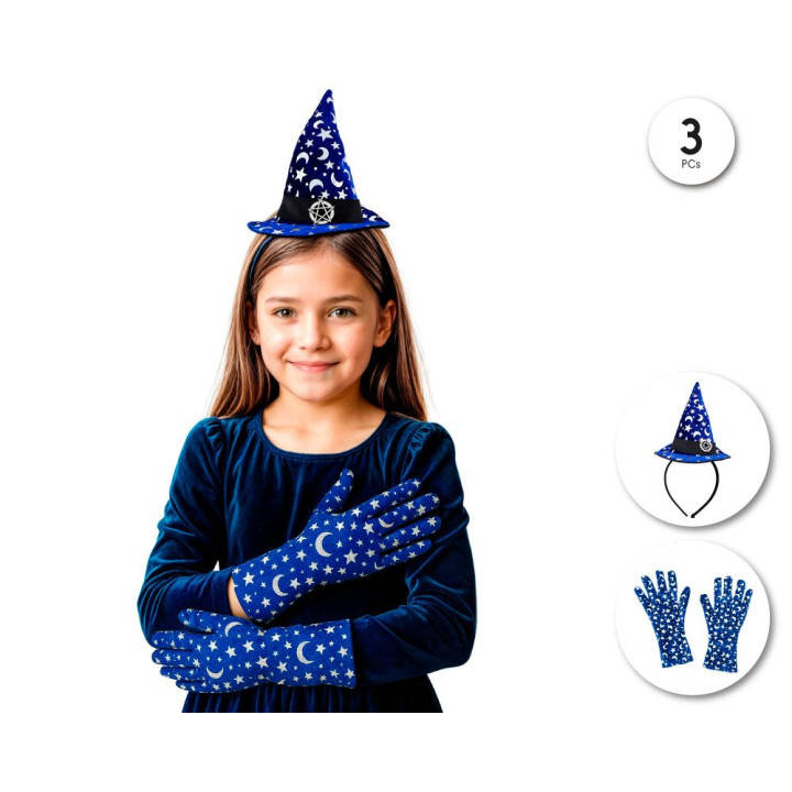 SET BRUJA LUNA DIADEMA CON GUANTES