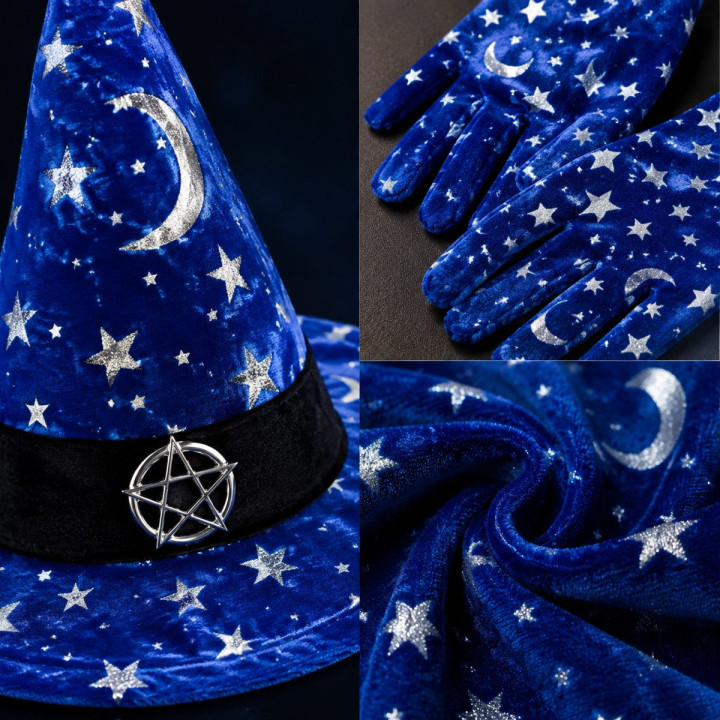 SET BRUJA LUNA DIADEMA CON GUANTES