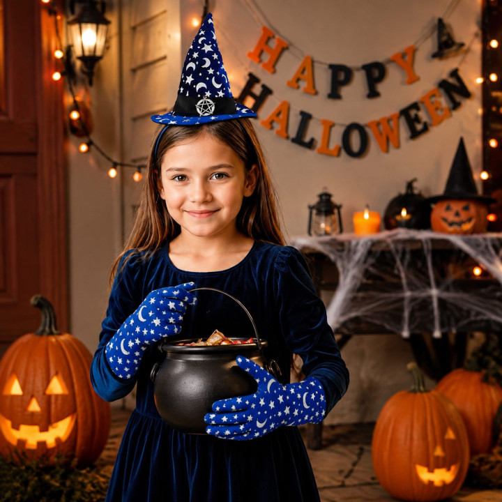 SET BRUJA LUNA DIADEMA CON GUANTES