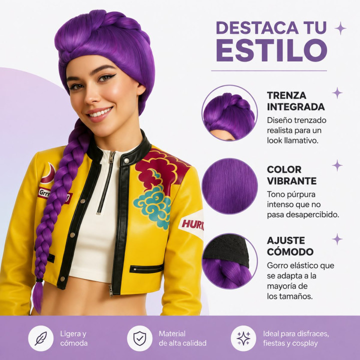 Peluca K-Pop Trenza – Complemento Unisex | Cospty