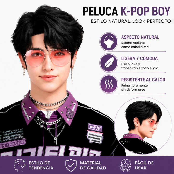 Peluca Kpop Demon – Complemento Unisex | Cospty