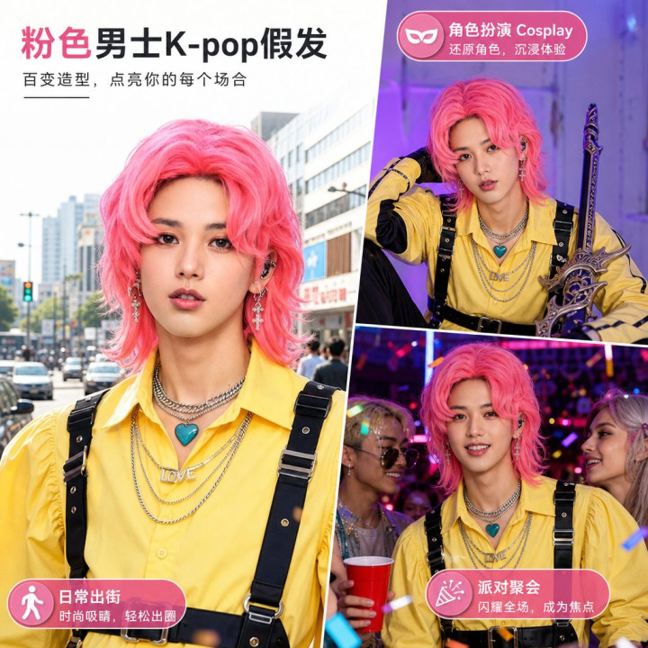 Peluca K-Pop Boy – Complemento Unisex | Cospty
