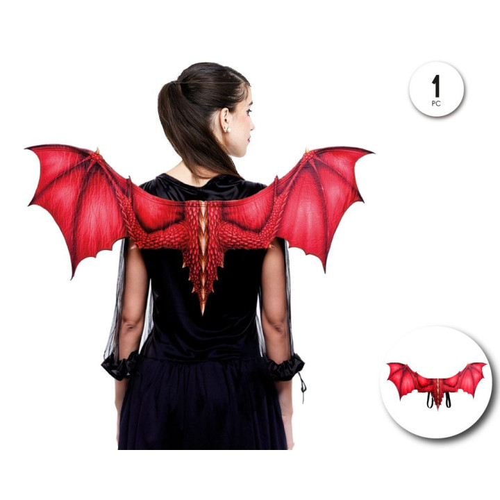 Alas de Dragon Verdes Accesorio de Disfraz Halloween con Correas Elast