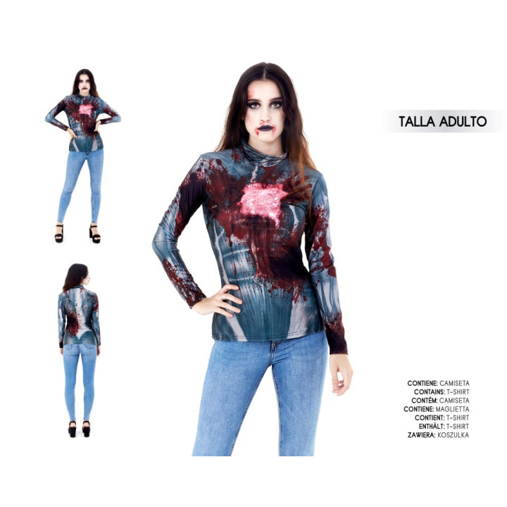 Camiseta Zombie – Disfraz Para mujer | Cospty
