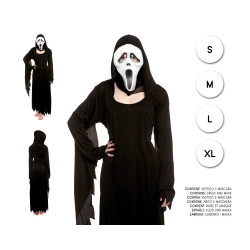 cospty - ASESINA SCREAM - Disfraz de Asesina para Mujer (S/M/L/XL)