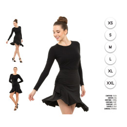 Falda Baile Asimetrica Neg – Disfraz Para mujer | Cospty