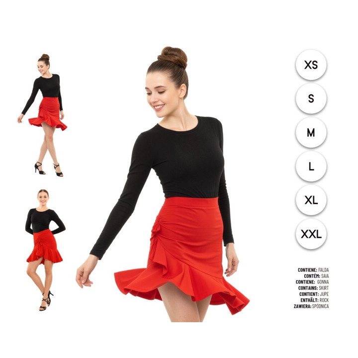 Falda Baile Asimetrica Roj – Disfraz Para mujer | Cospty