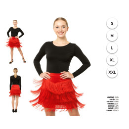 Falda Ensasyo Flecos Roj – Disfraz Para mujer | Cospty