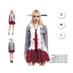 cospty - ZOMBIE COLEGIALA - Disfraz de Estudiante Zombie para Mujer