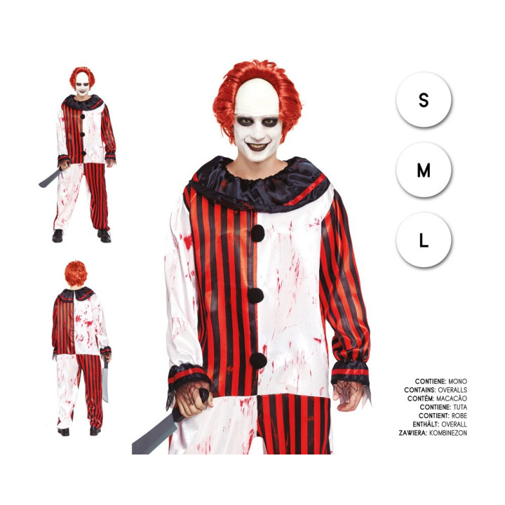 Payaso Rayas Sangre – Disfraz Para hombre | Cospty