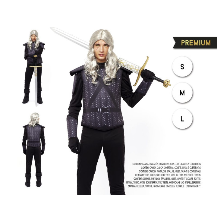 Costume de Chasseur de Monstres Fantasy Sombre pour Adulte avec Gilet 