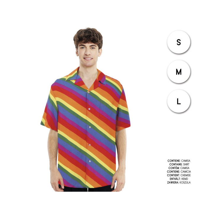 Camisa Print Arcoiris – Disfraz Para hombre | Cospty