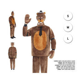 Adult Brown Bear Mascot Costume Fuzzy Animal Jumpsuit with Mask and Gl