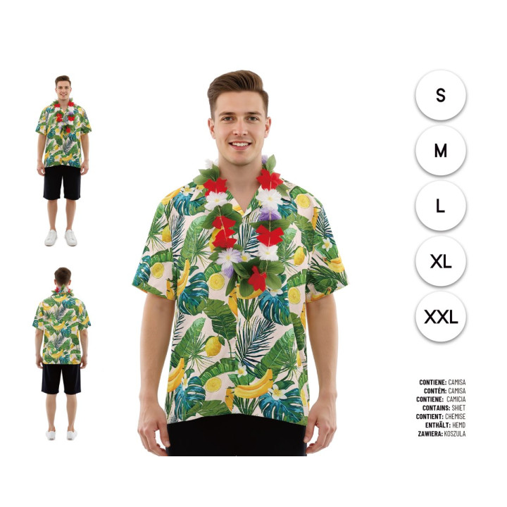 Camisa Hawaiana Hojas Palmera – Disfraz Para hombre | Cospty