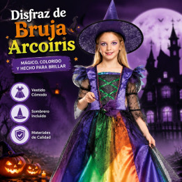 Bruja  Colores – Disfraz Para niña | Cospty