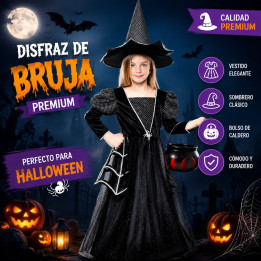 Bruja Spider – Disfraz Para niña | Cospty