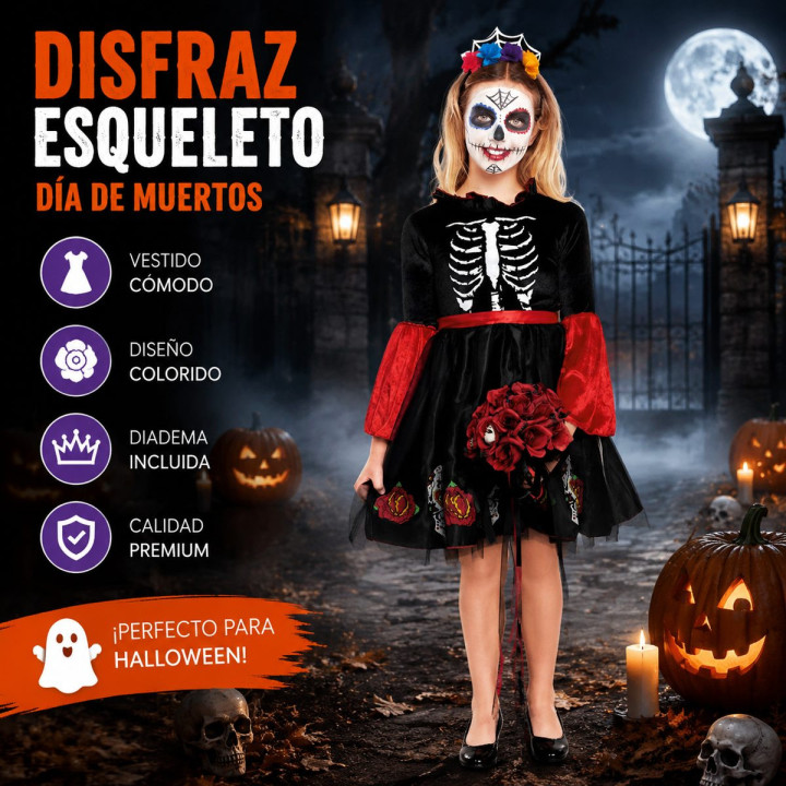 Skull Princess – Disfraz Para niña | Cospty