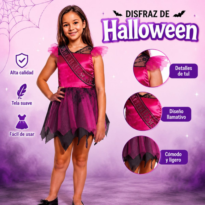 Miss Halloween 3/4 – Disfraz Para niña | Cospty
